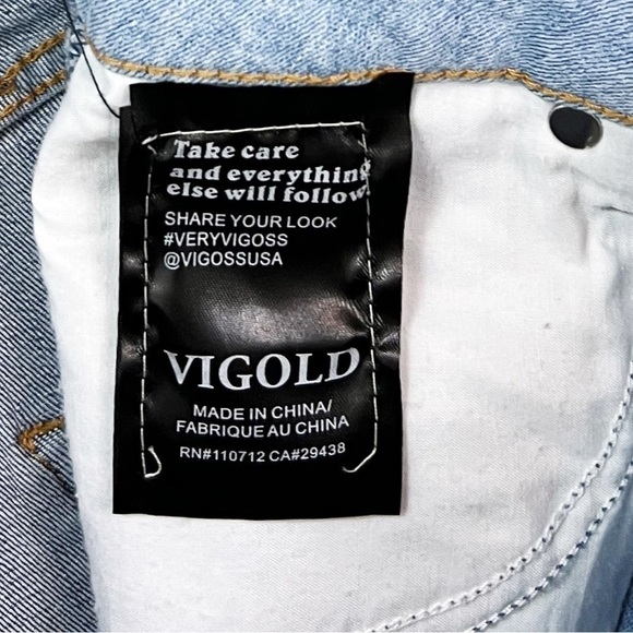 NWT Vigoss Chevron Patchwork Denim Shorts - Picture 5 of 6